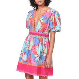 Greylin Multicolor Tropical Print Dress